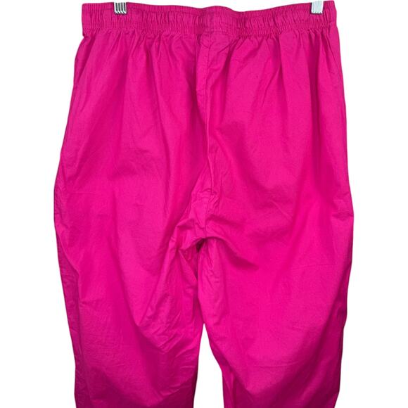 Woman Within 16W Pink Pants 100% Cotton Drawstring Elastic Waist Pockets - Picture 7 of 11